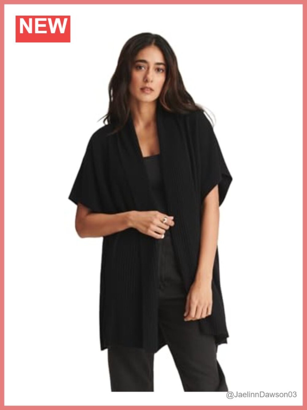 Cashmere Poncho Sweater Relaxed Fit Open Shawl Women's Wrap